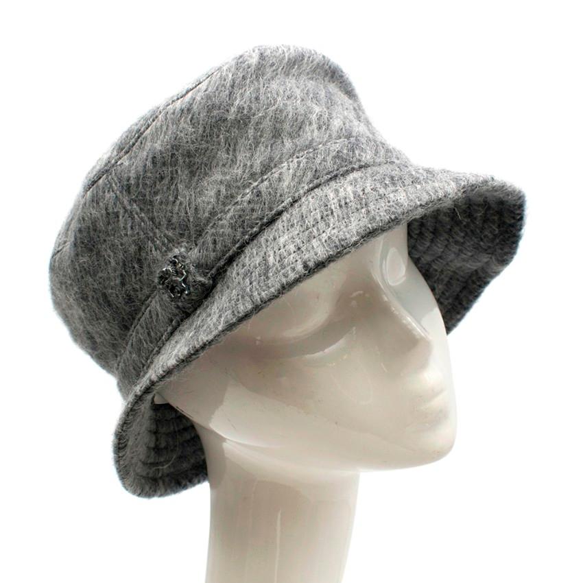 Philip Treacy Grey Wool Blend Bucket Hat  For Sale 3