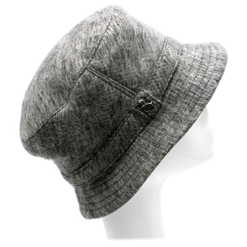 Philip Treacy Grey Wool Blend Bucket Hat  For Sale