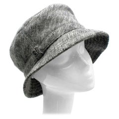 Philip Treacy Grey Wool Blend Bucket Hat 