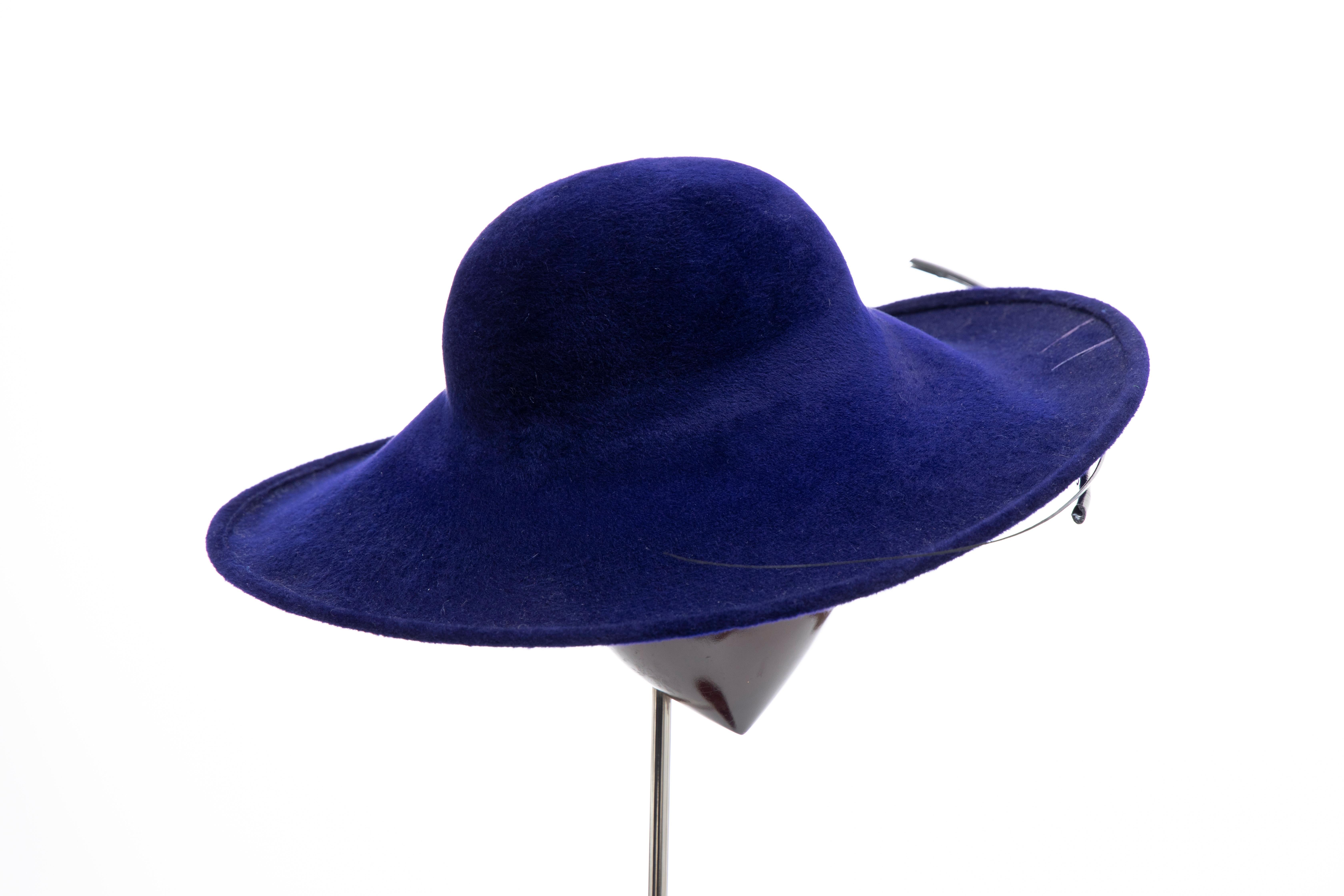Women's Philip Treacy Indigo Wool Felt Hat