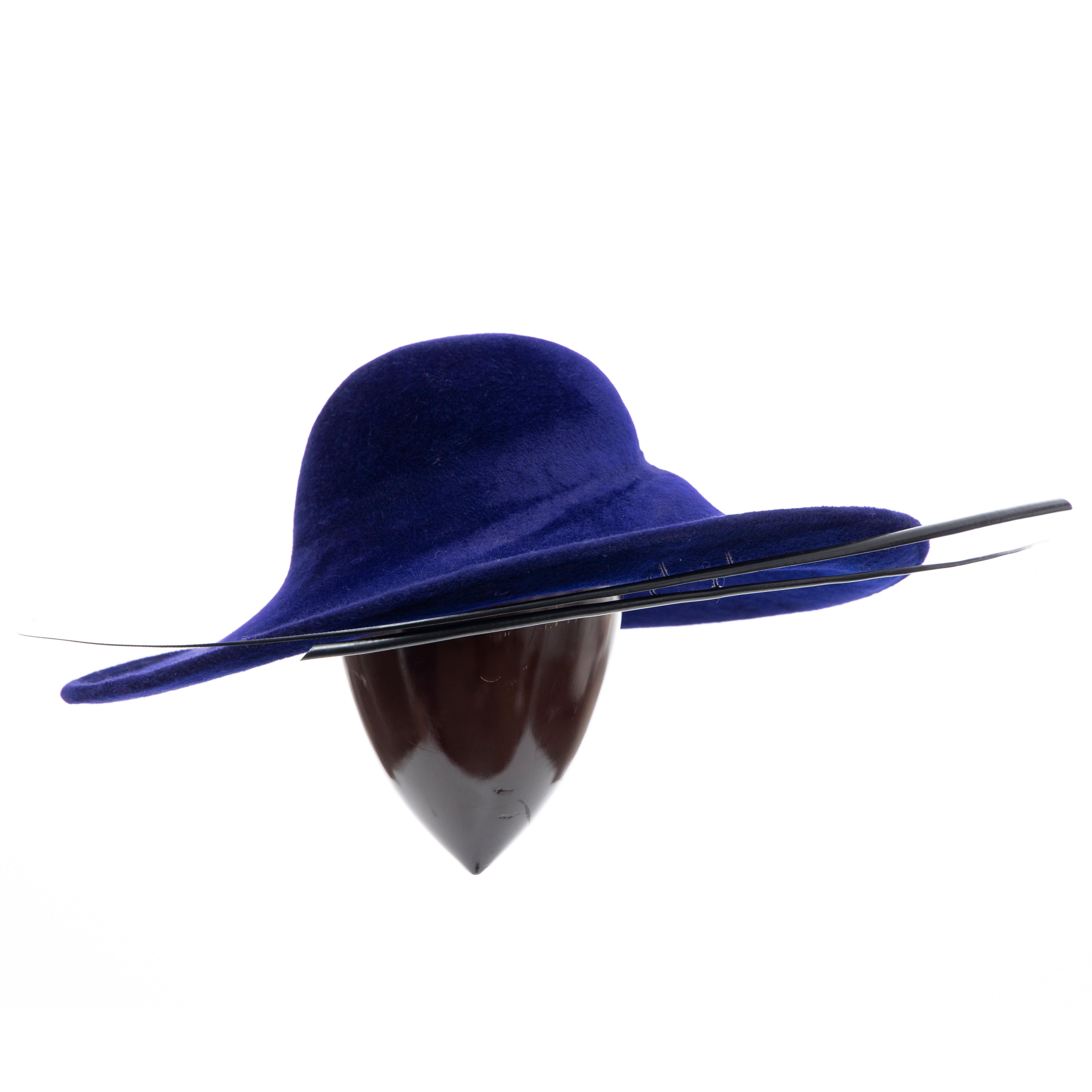 Philip Treacy Indigo Wool Felt Hat