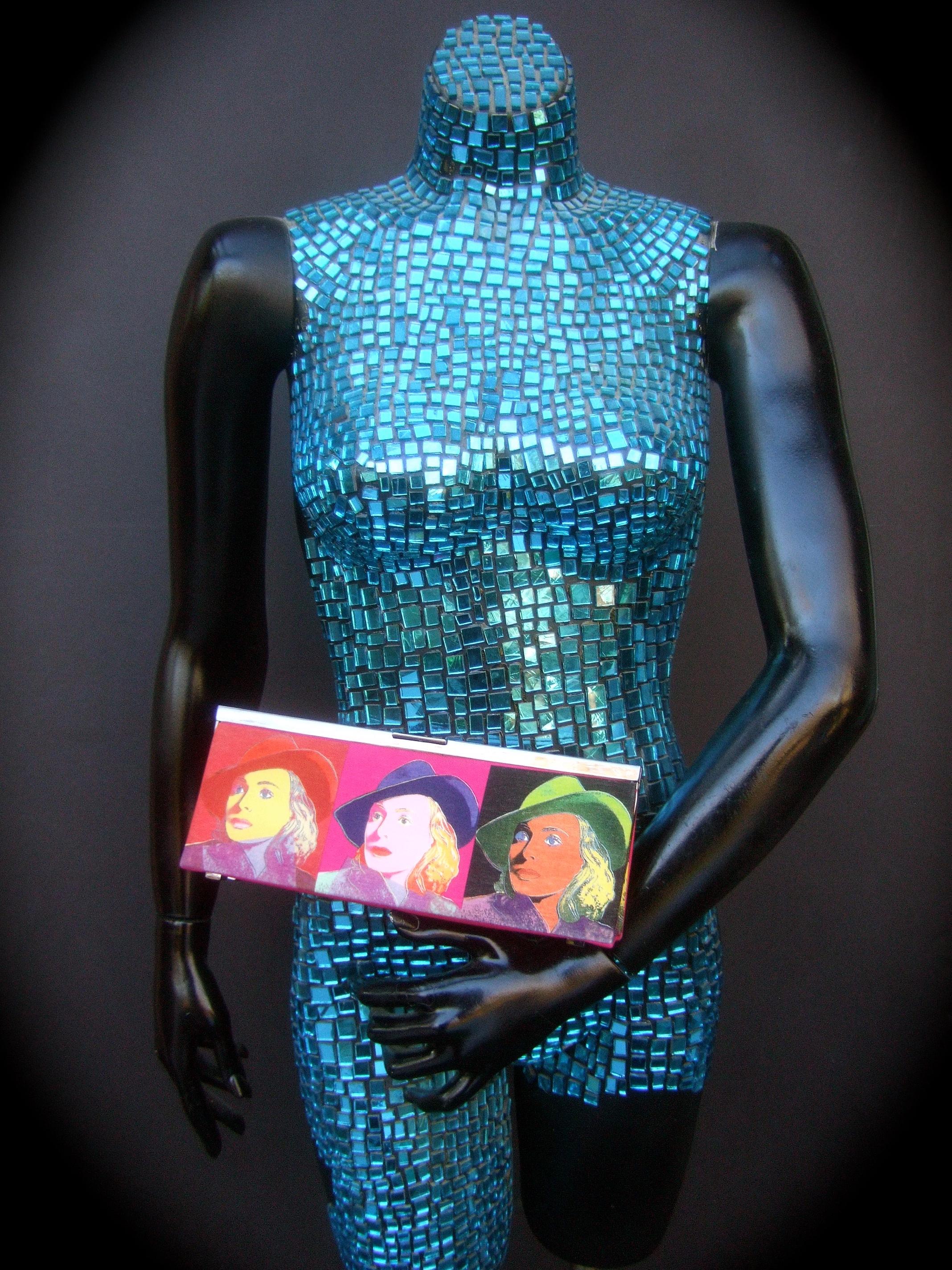 Philip Treacy London Embrague con estampado gráfico de tela de algodón para Andy Warhol c 21a C Rosa