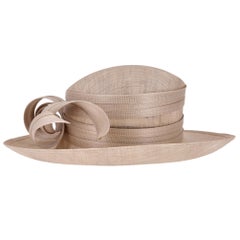 Philip Treacy Natural Straw Side-Sweep Hat