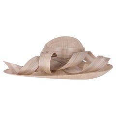 Philip Treacy Natural Straw Side-Sweep Hat