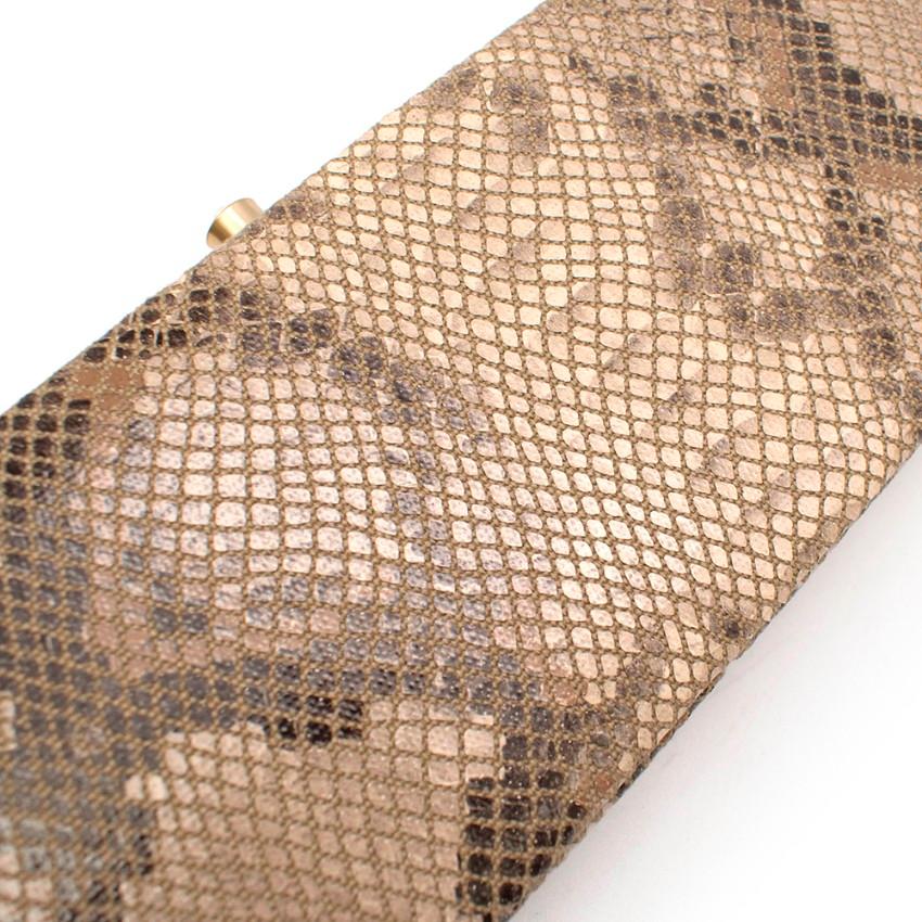 Philip Treacy Small Gold-Tone Snake Print Box Clutch  For Sale 1