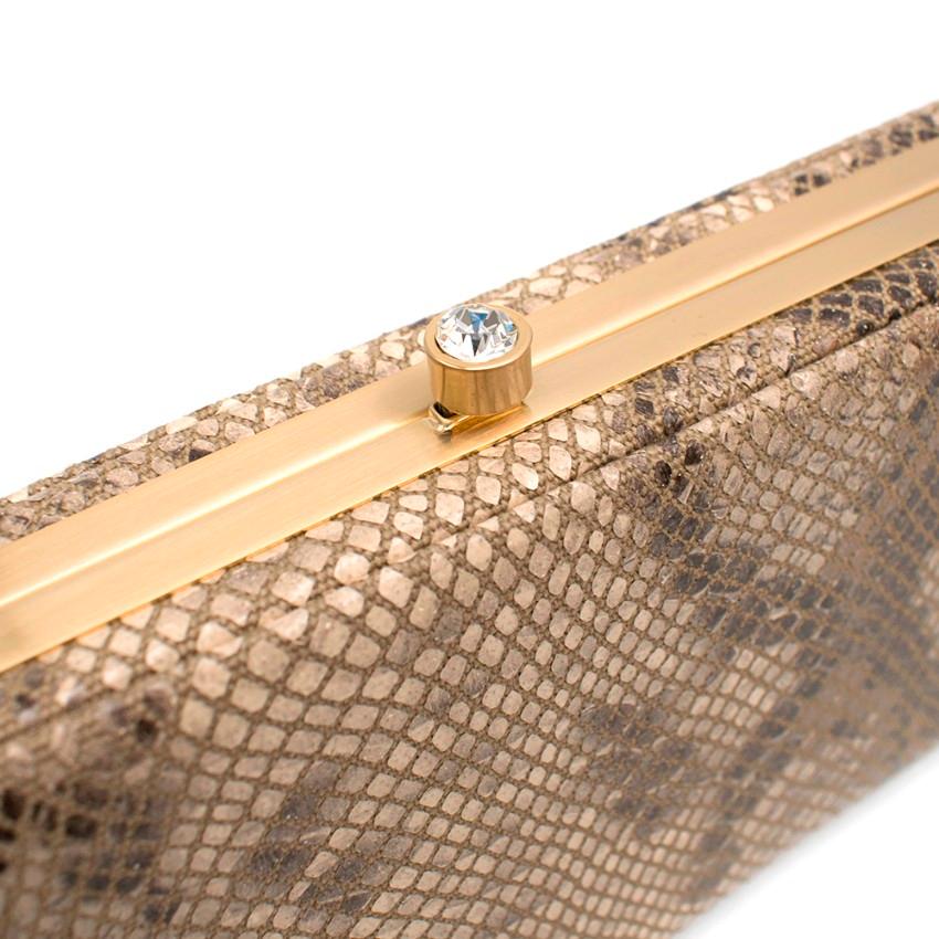 Philip Treacy Small Gold-Tone Snake Print Box Clutch For Sale 2