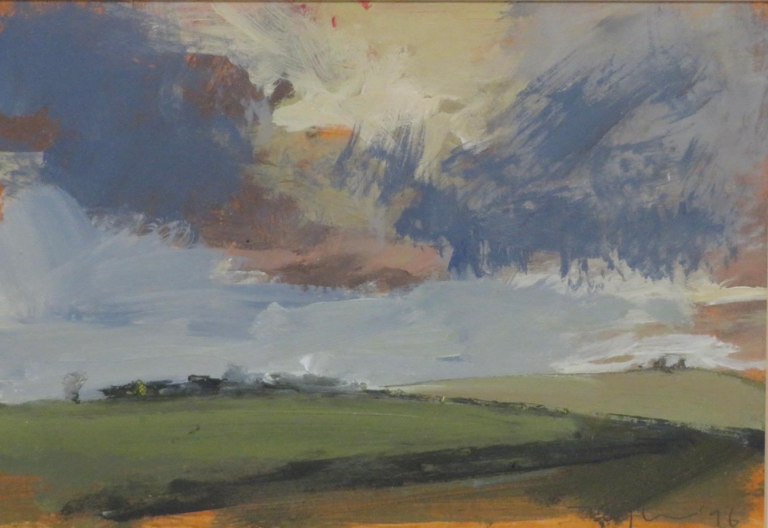 PHILIP TYLER (1964-) English COLOURFUL IMPRESSIONIST 20thC Oil Painting NORFOLK - Gris Landscape Painting par Philip Tyler