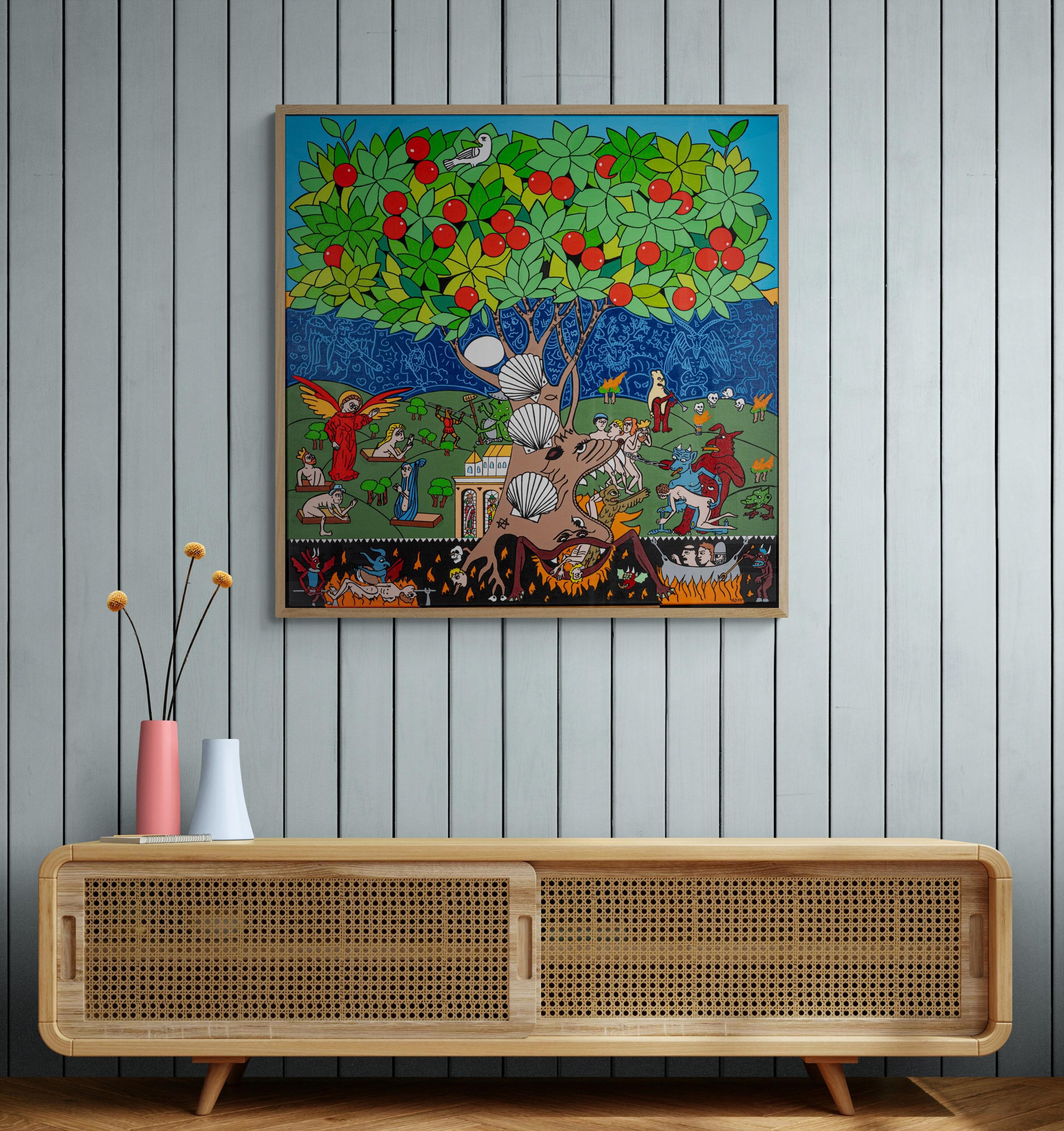 Philip Verhoeven
Zwischen Himmel und Hölle (Der Garten der irdischen Lüste, Hieronymus Bosch)
Acryl und Marker auf Leinwand
Jahr: 2024
Größe: 39,37 x 39,37 Zoll (100 x 100 cm)
Von Hand signiert und betitelt
COA bereitgestellt

*Rahmenoptionen