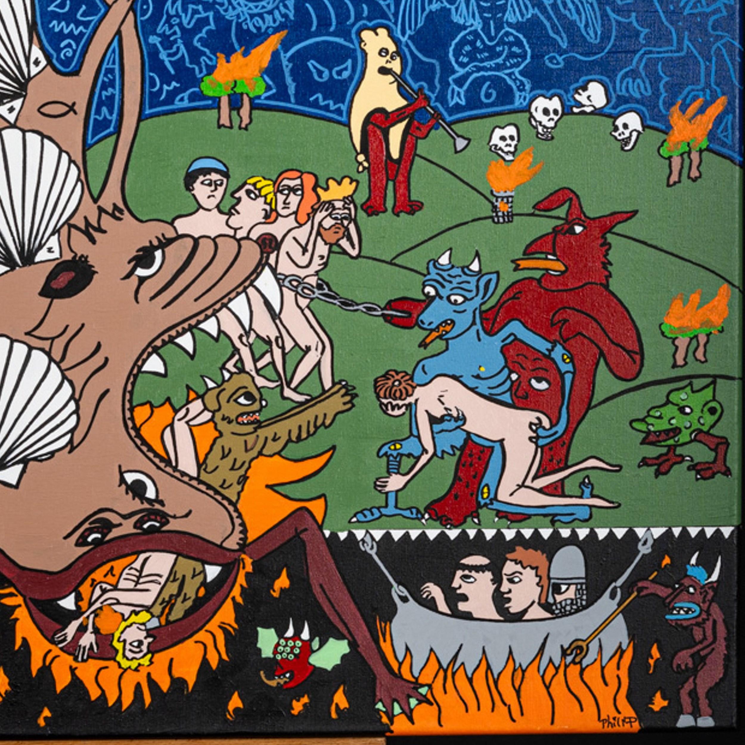 Zwischen Himmel und Hölle (Der Garten der irdischen Lüste, Hieronymus Bosch) im Angebot 4