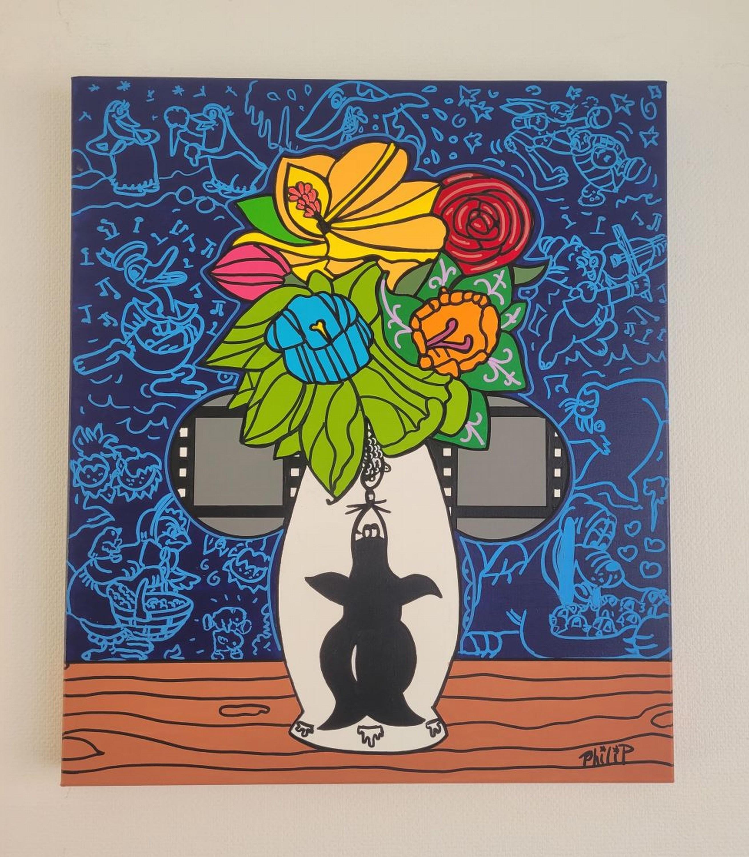 Une Symphonie Idiote (Schwarz), Figurative Painting, von Philip Verhoeven