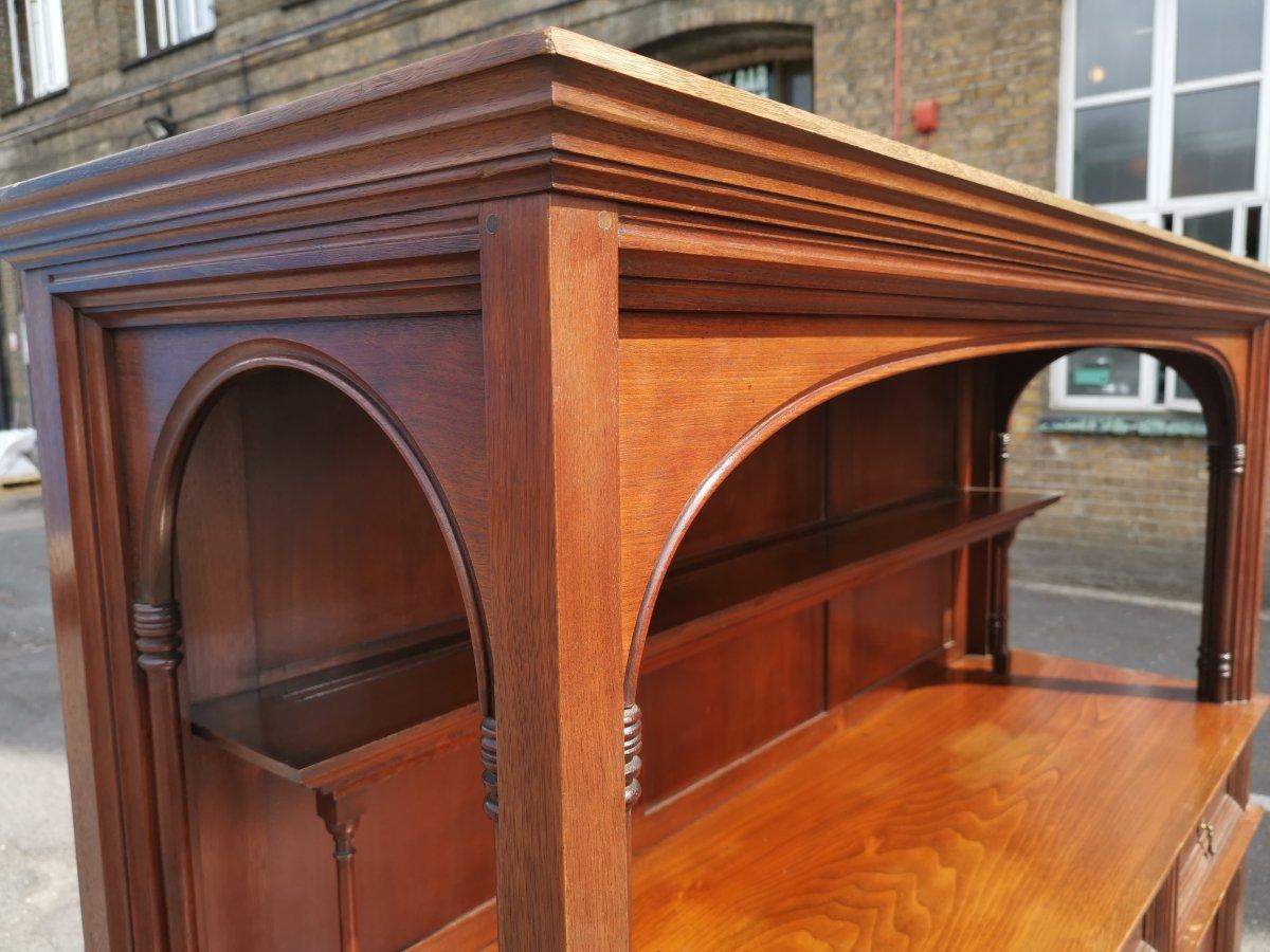 Hand-Crafted Philip Webb for Morris & Co. A Rare Arts & Crafts Walnut Sideboard Dresser. For Sale