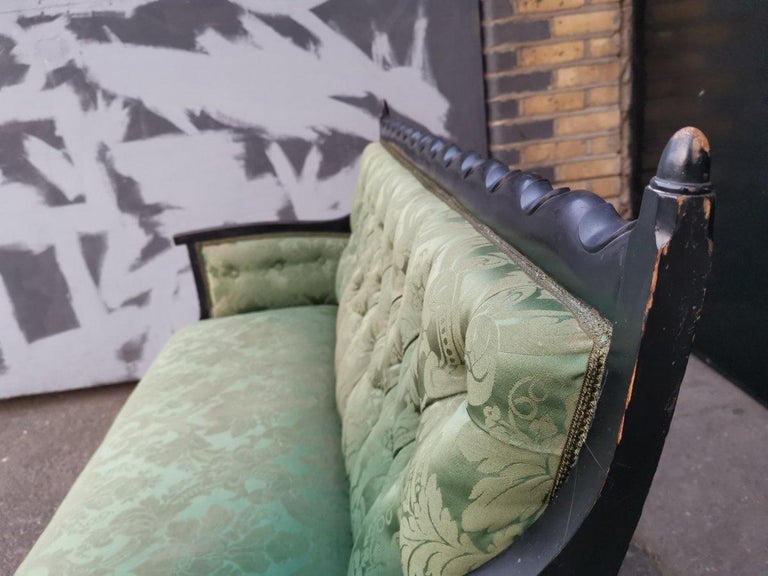 Beech Philip Webb for Morris & Co. Arts & Crafts Aesthetic Movement Ebonised Settee For Sale