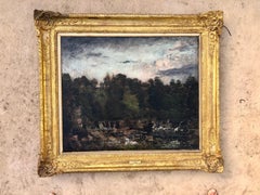 Antique  Philip Wilson Steer "A Waterfall Richmond, Autumnal Evening"