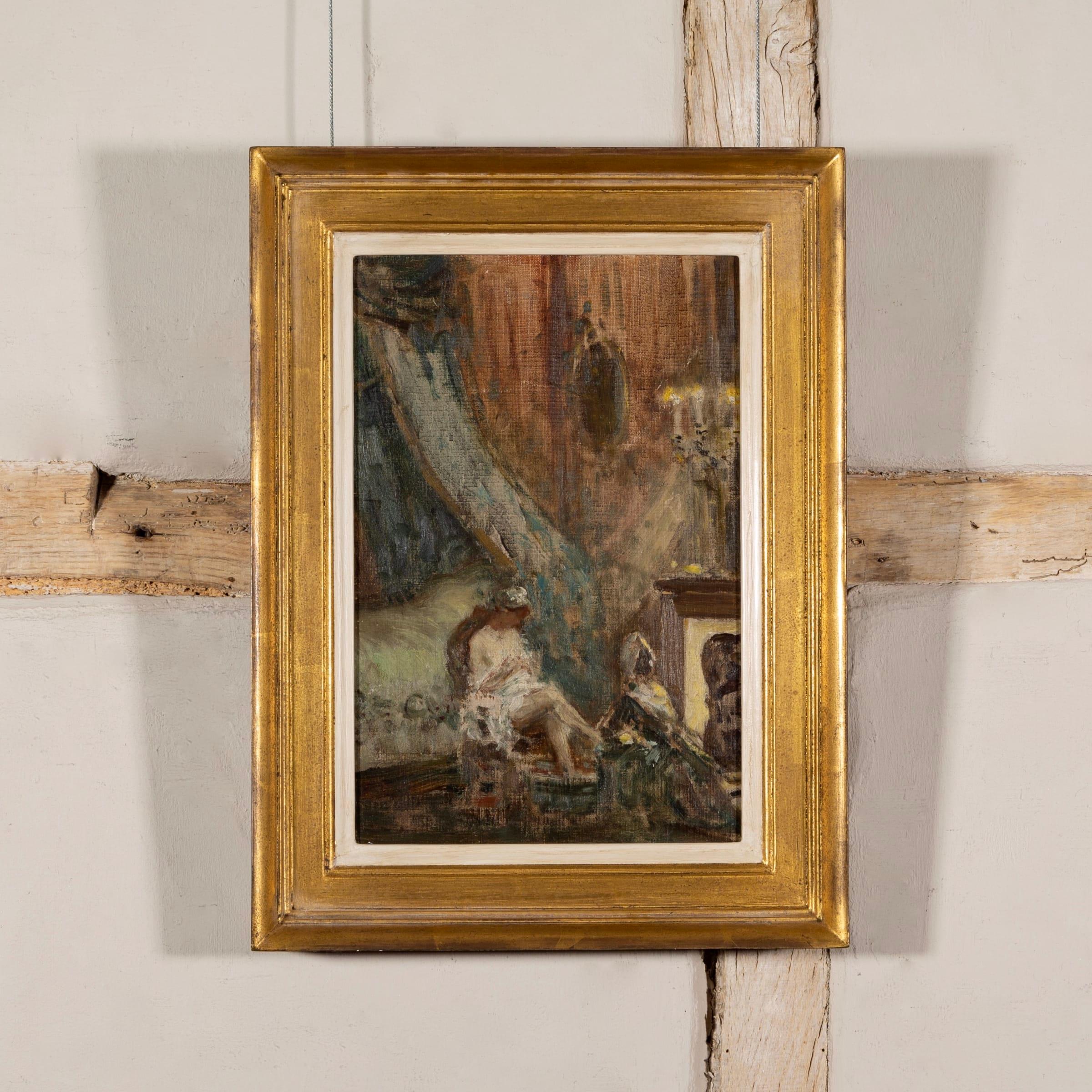 Frau im Interieur (Schmink am Kamin) von Philip Wilson Steer, 1895, ca. im Angebot 1