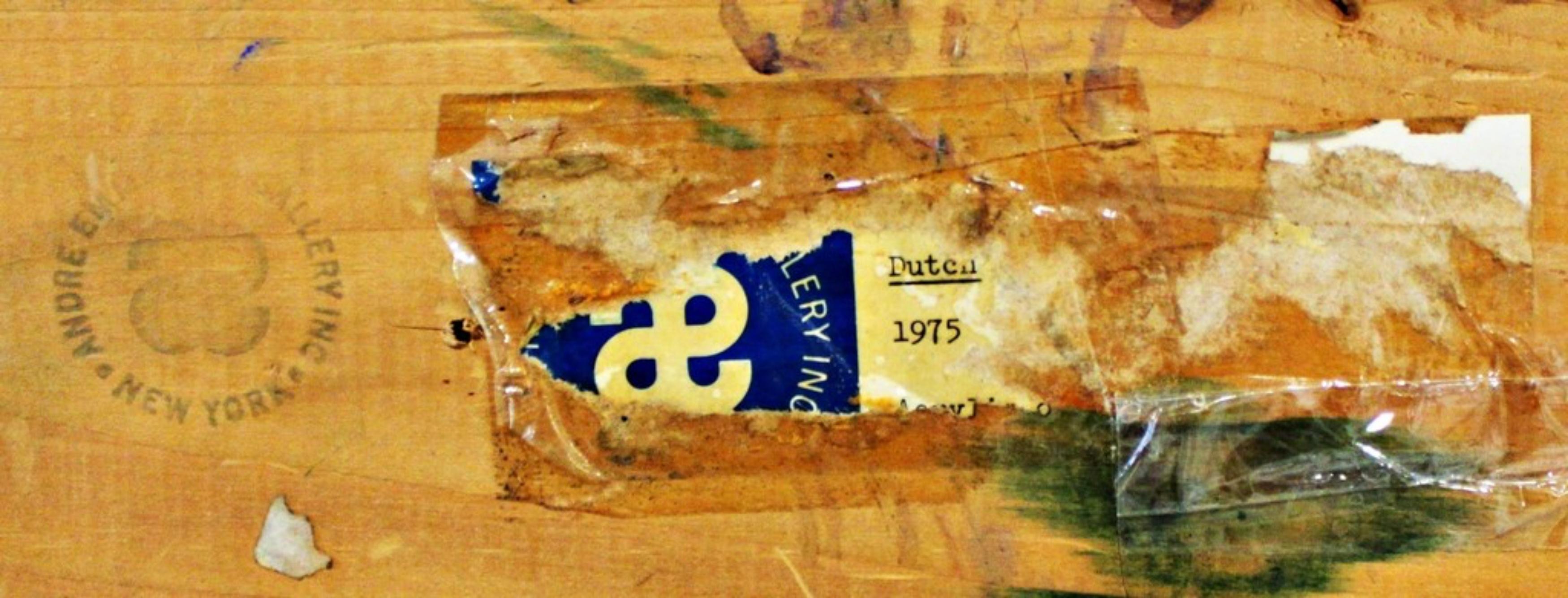 PHILIP WOFFORD
Niederländisch (Andre Emmerich Gallery), 1975
Acryl auf Leinwand Gemälde
73 Zoll x 73 Zoll x 2 Zoll
Verso handsigniert, betitelt und datiert
Dies ist ein einzigartiges Gemälde 
Gerahmt: auf den originalen Vintage-Holzrahmen des