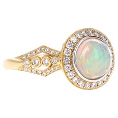 Philip Zahm Designs, 2.16 Carat Fire Opal and Diamond Cocktail Ring