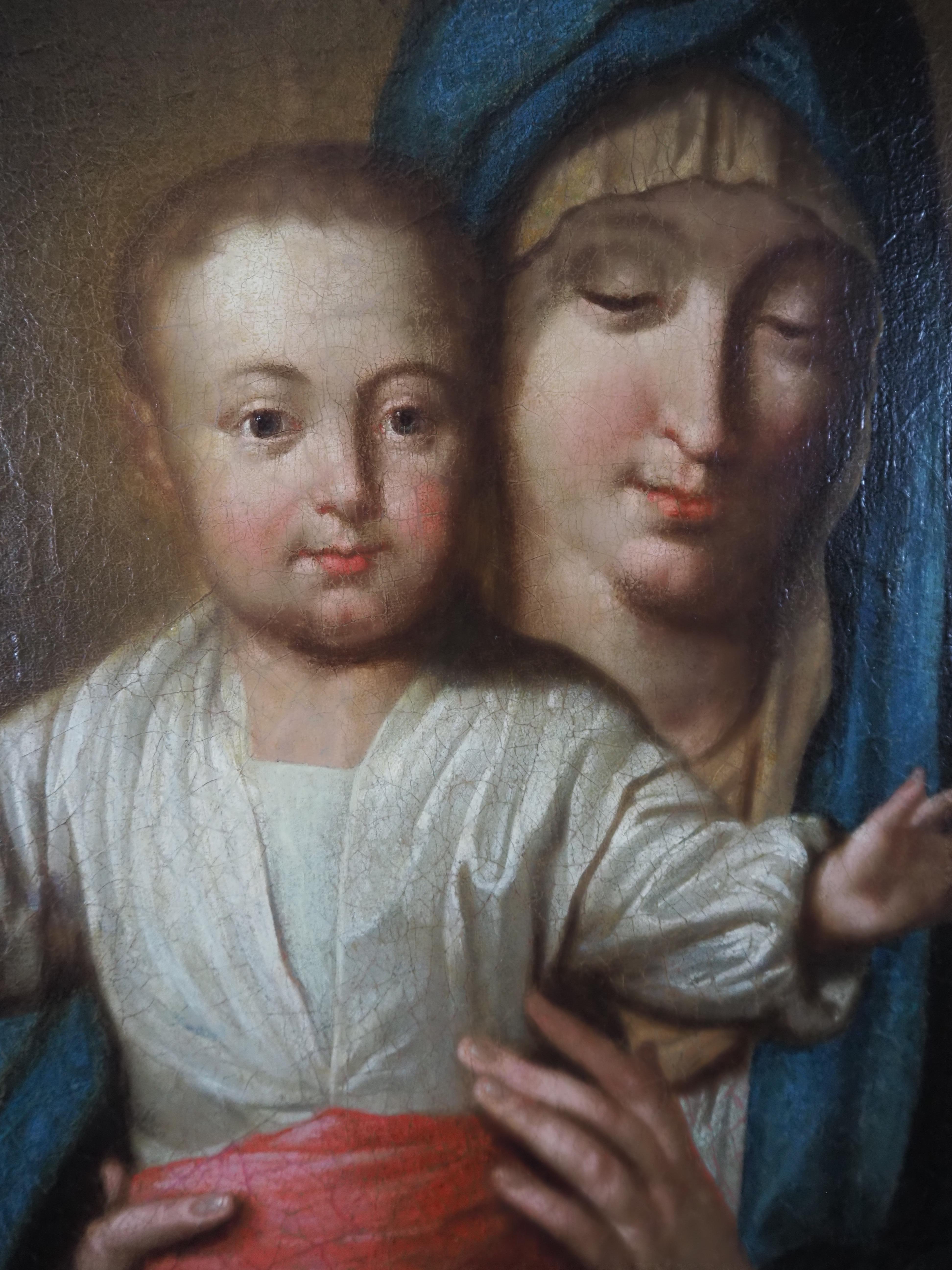 Follower of Philippe de CHAMPAIGNE (1602-1674), Madonna with Child, oil /canvas For Sale 7