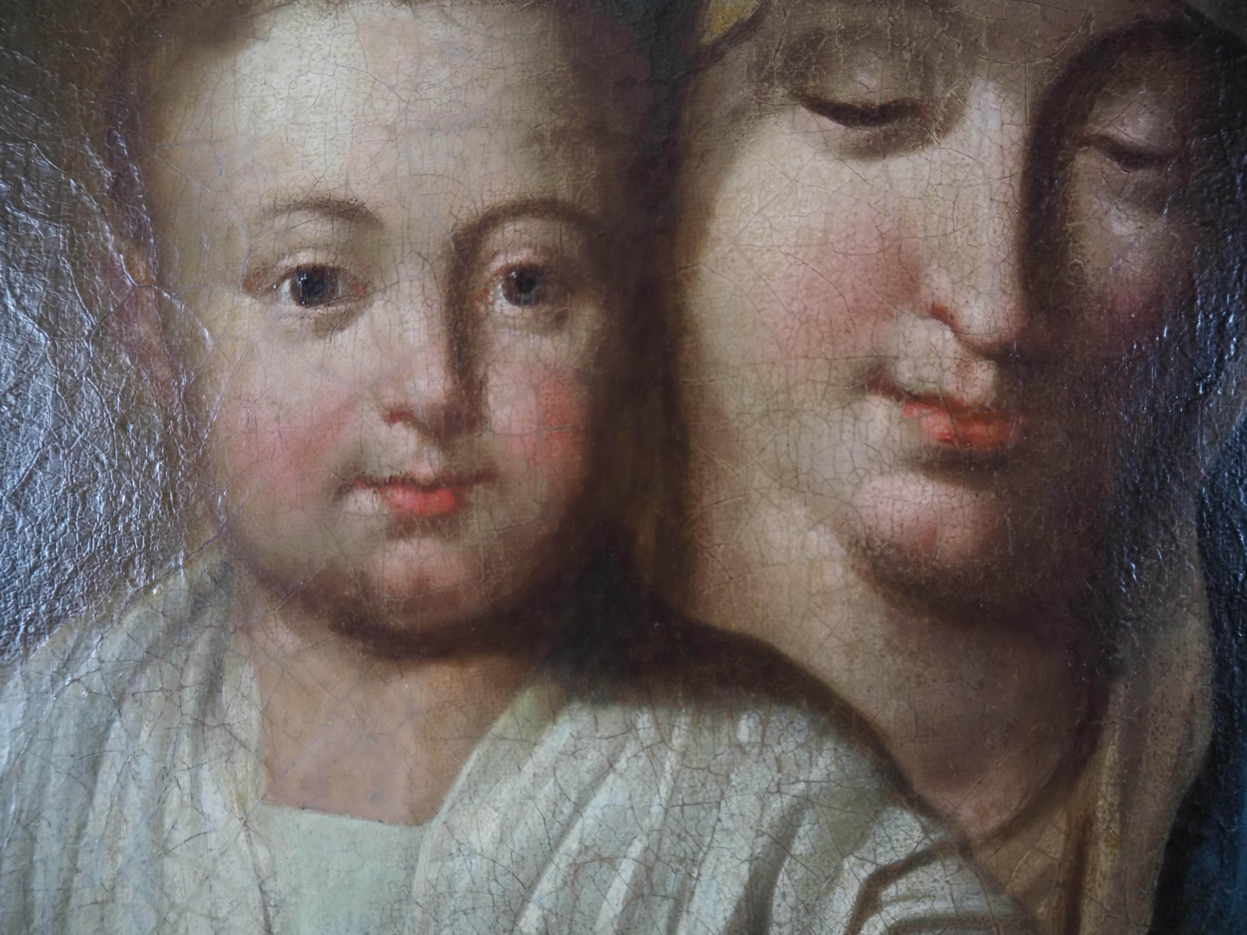 Follower of Philippe de CHAMPAIGNE (1602-1674), Madonna with Child, oil /canvas For Sale 8