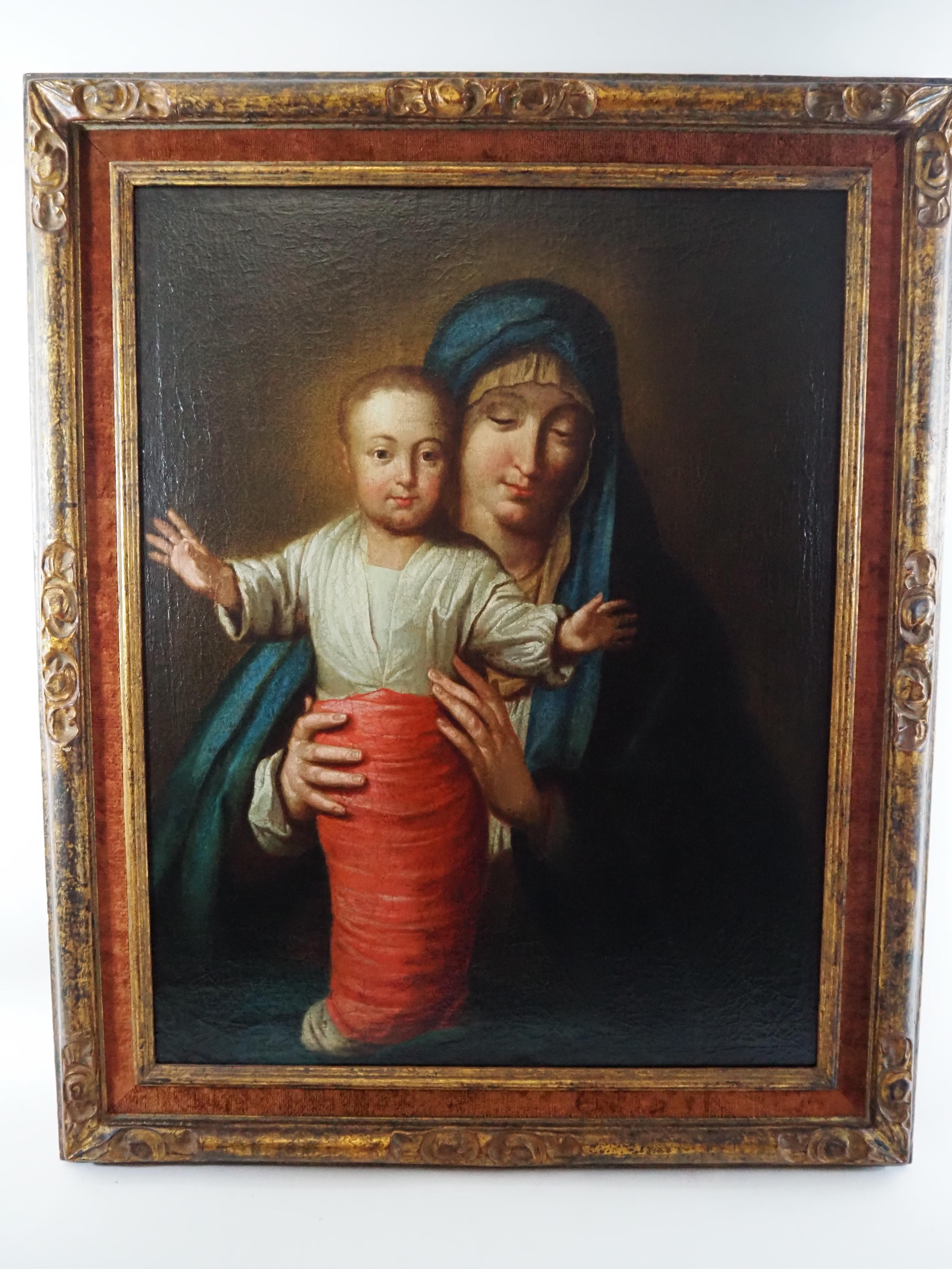 Follower of Philippe de CHAMPAIGNE (1602-1674), Madonna with Child, oil /canvas For Sale 9