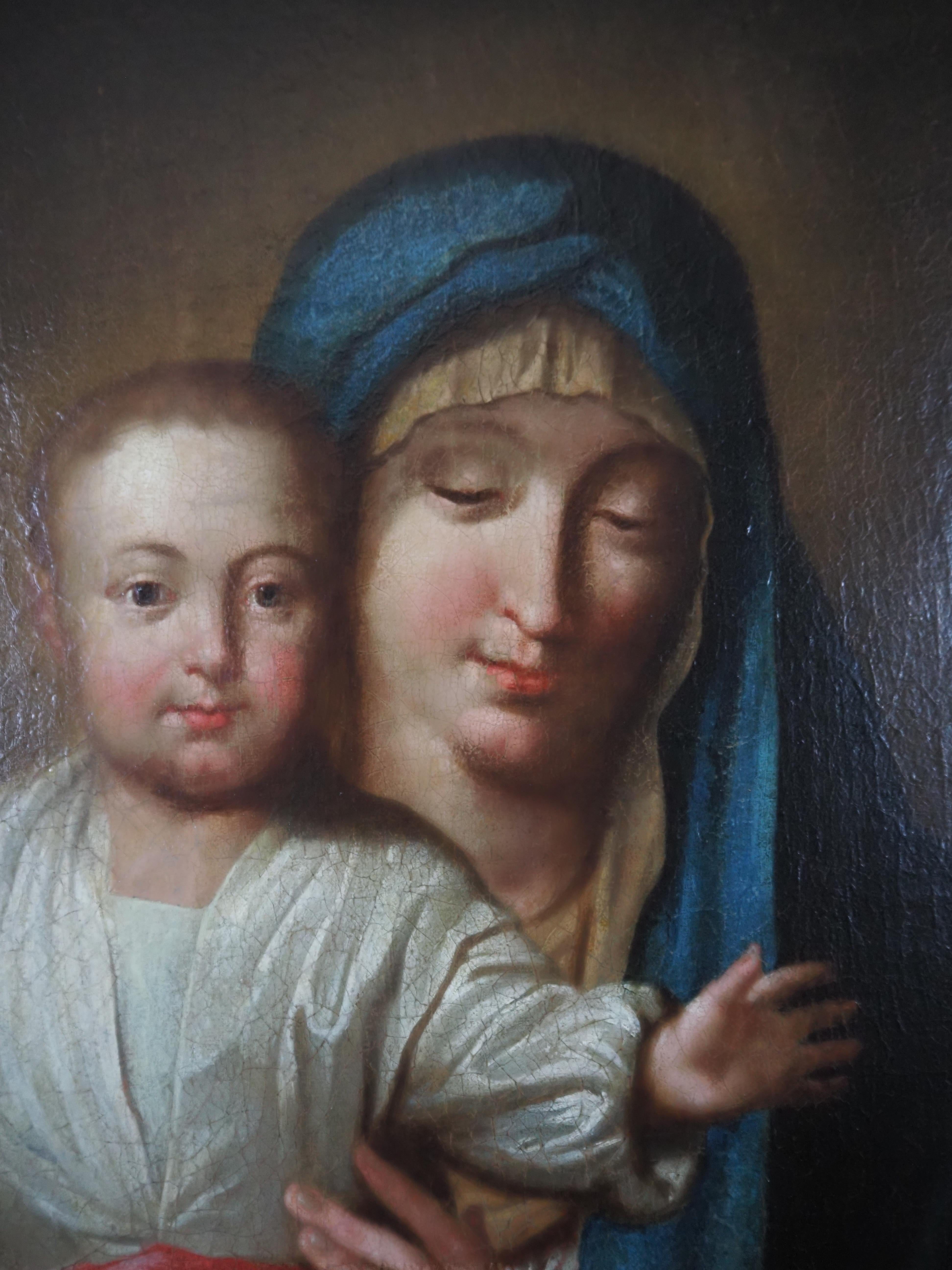 Follower of Philippe de CHAMPAIGNE (1602-1674), Madonna with Child, oil /canvas For Sale 1
