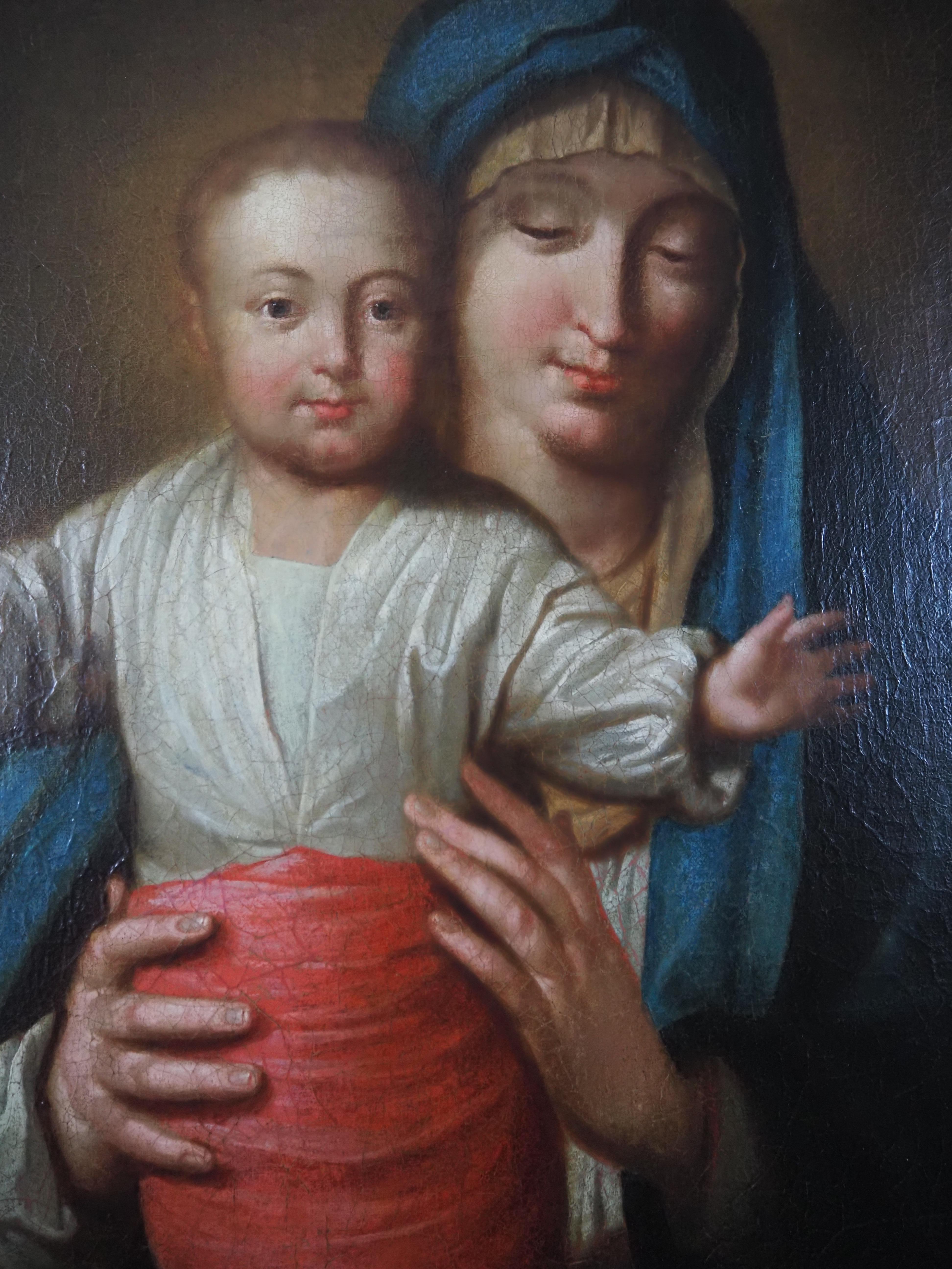 Follower of Philippe de CHAMPAIGNE (1602-1674), Madonna with Child, oil /canvas For Sale 2
