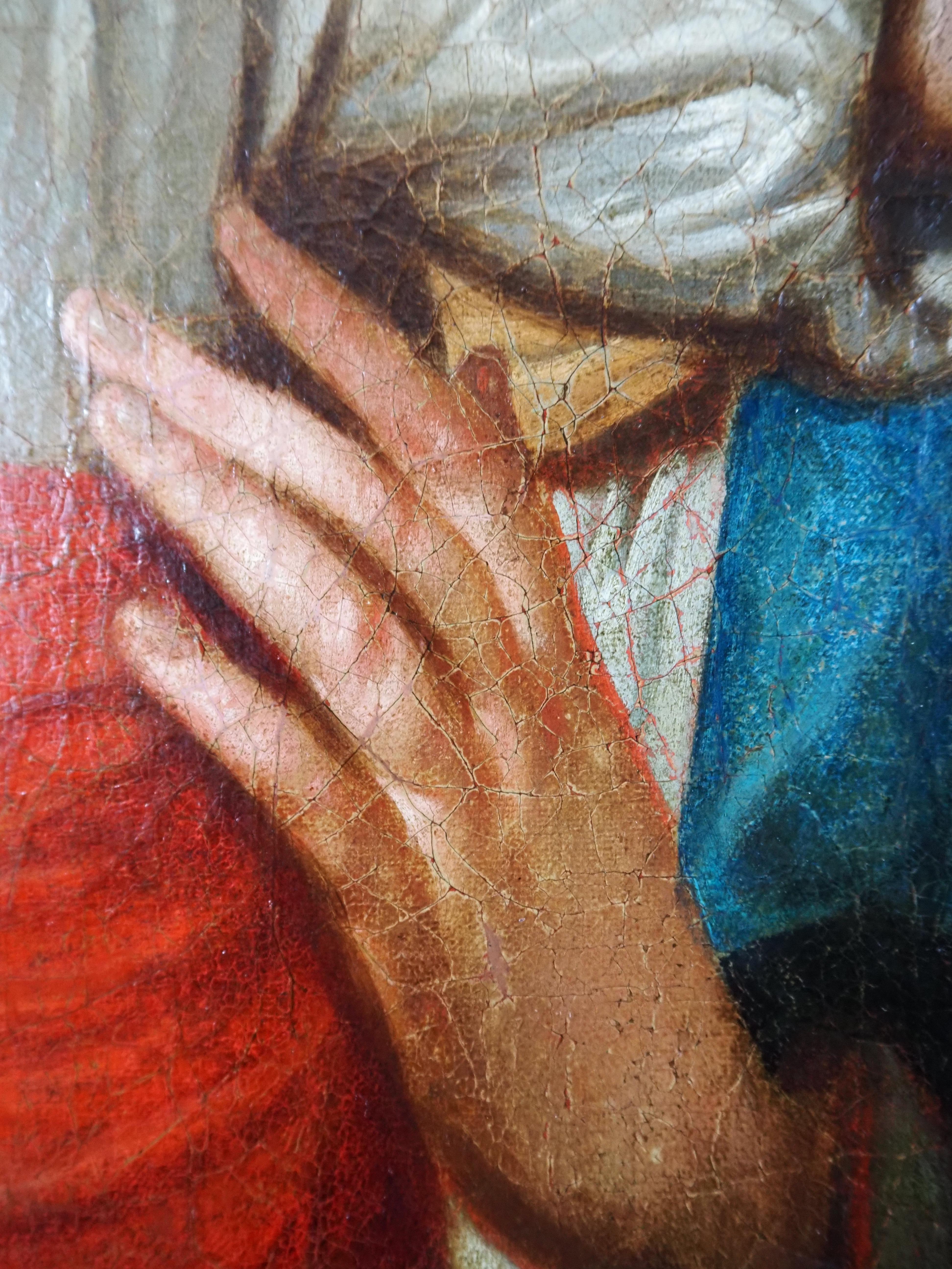 Follower of Philippe de CHAMPAIGNE (1602-1674), Madonna with Child, oil /canvas For Sale 3