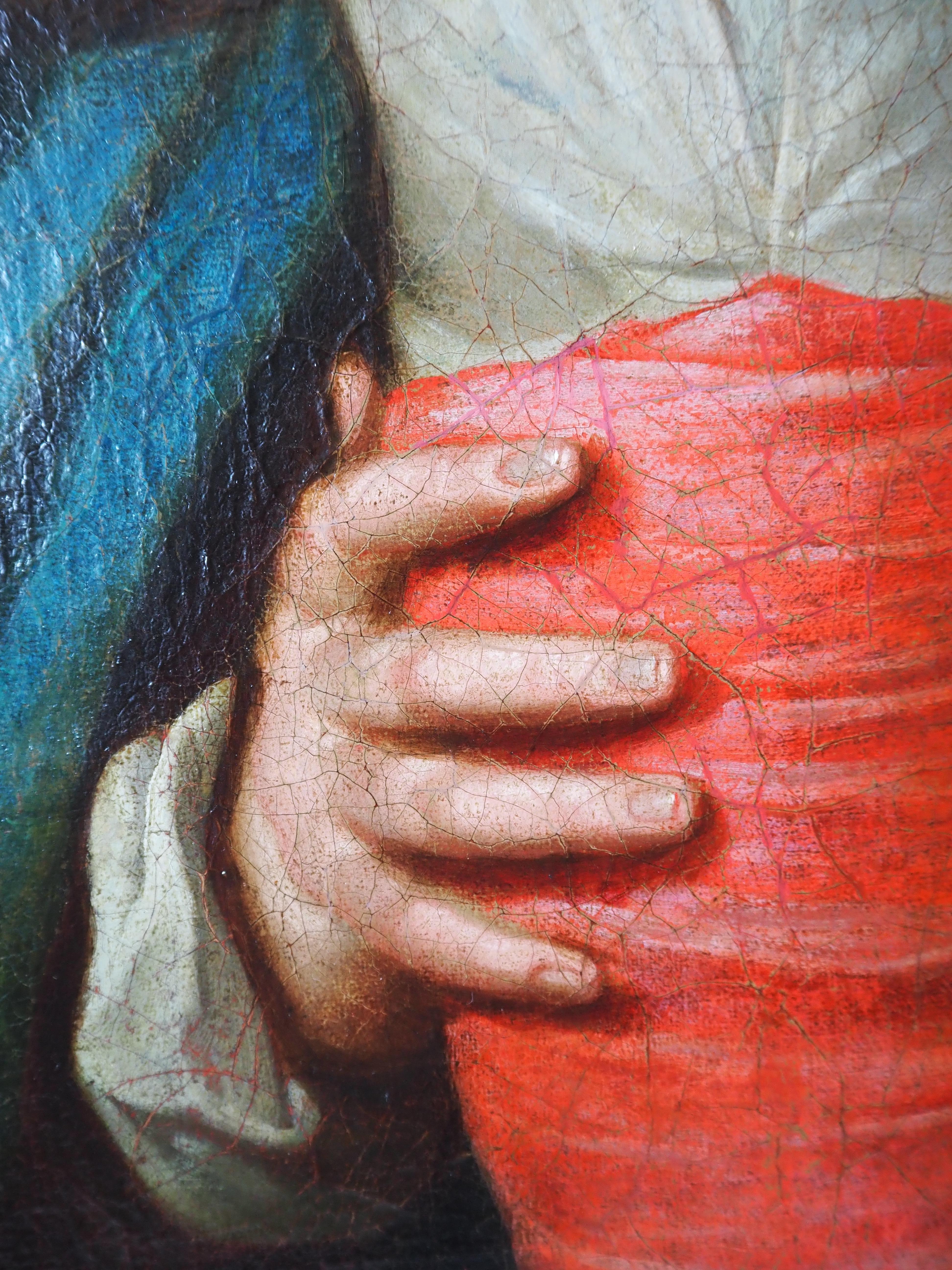 Follower of Philippe de CHAMPAIGNE (1602-1674), Madonna with Child, oil /canvas For Sale 4