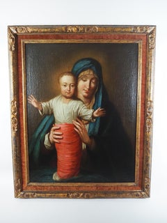 Seguidor de Philippe de CHAMPAIGNE (1602-1674), Virgen con el Niño, óleo/lienzo