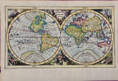 Antique World Map with CA as an Island: A 17th C. Hand-colored Map by Cluver 