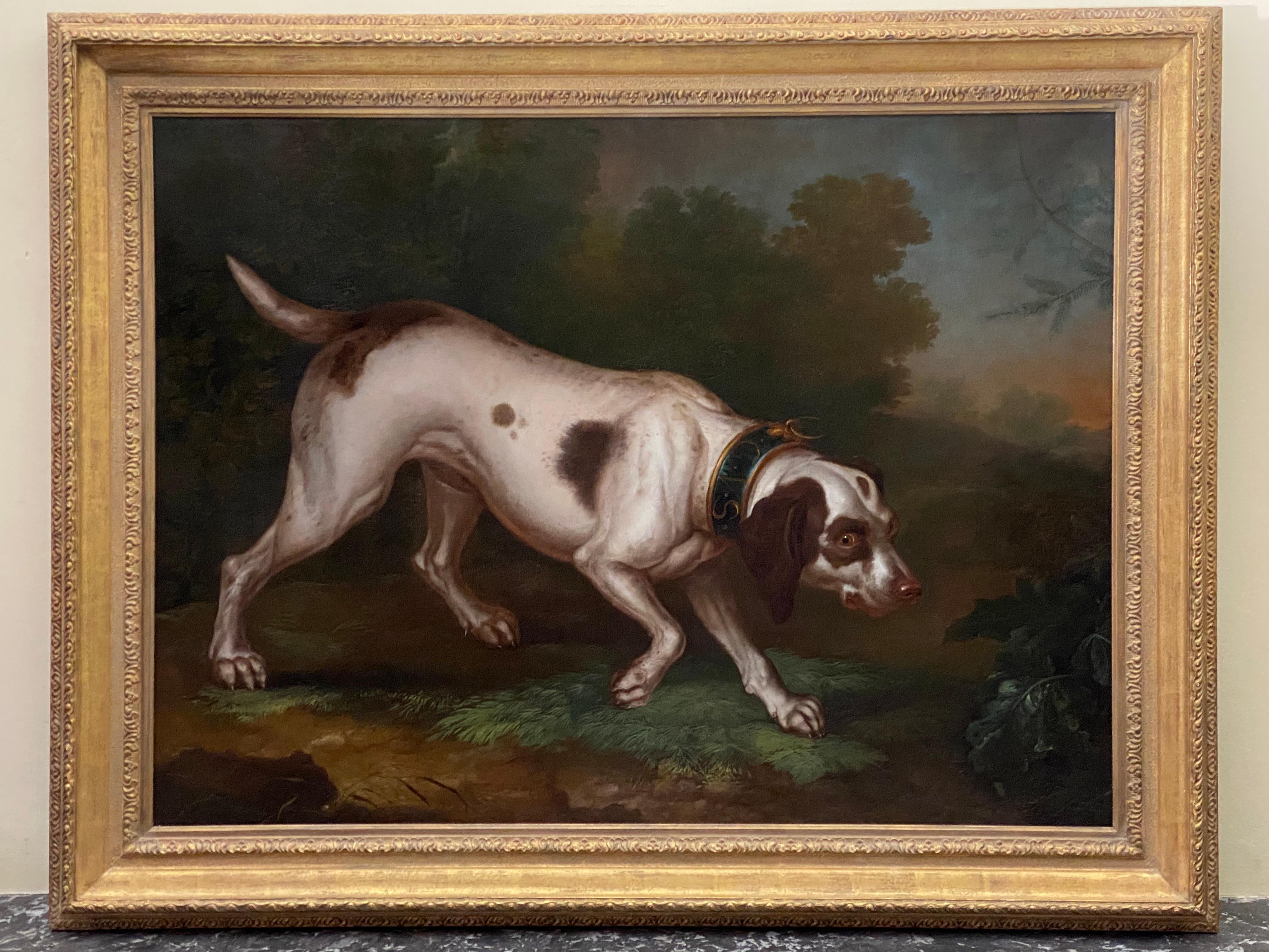 A Hunting Hound in a Landscape - By Philipp Ferdinand De Hamilton - Old Masters Painting by Philipp Ferdinand de Hamilton