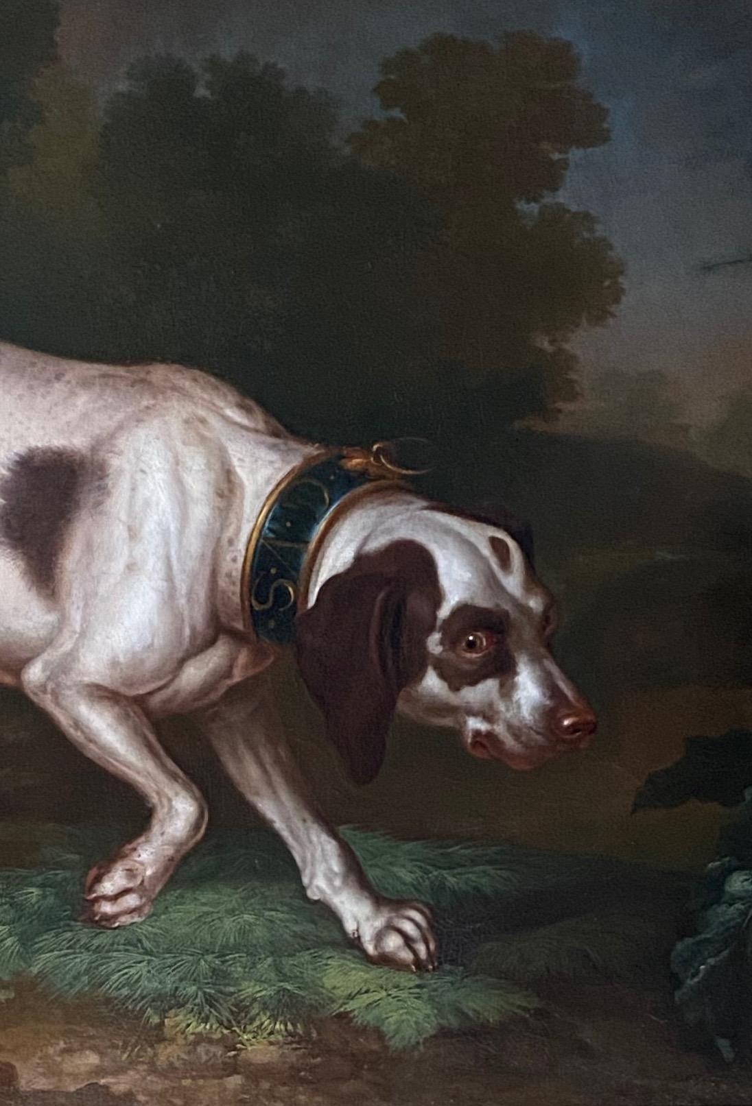 A Hunting Hound in a Landscape - By Philipp Ferdinand De Hamilton - Black Animal Painting by Philipp Ferdinand de Hamilton