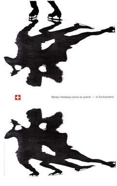Philipp Giegel - Vacanze invernali in Svizzera, 1966 Poster di viaggio originale