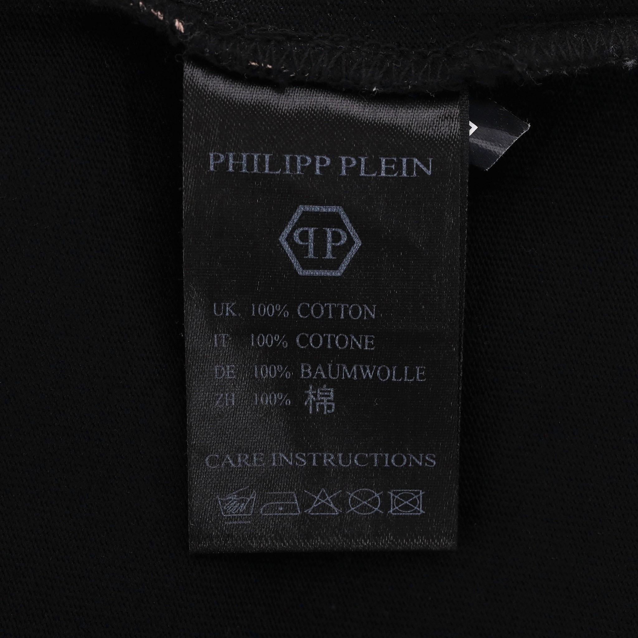 Philipp Gotta T-Shirt aus Baumwolle mit Kristallverzierung und Schlangenkristallverzierung im Angebot 3