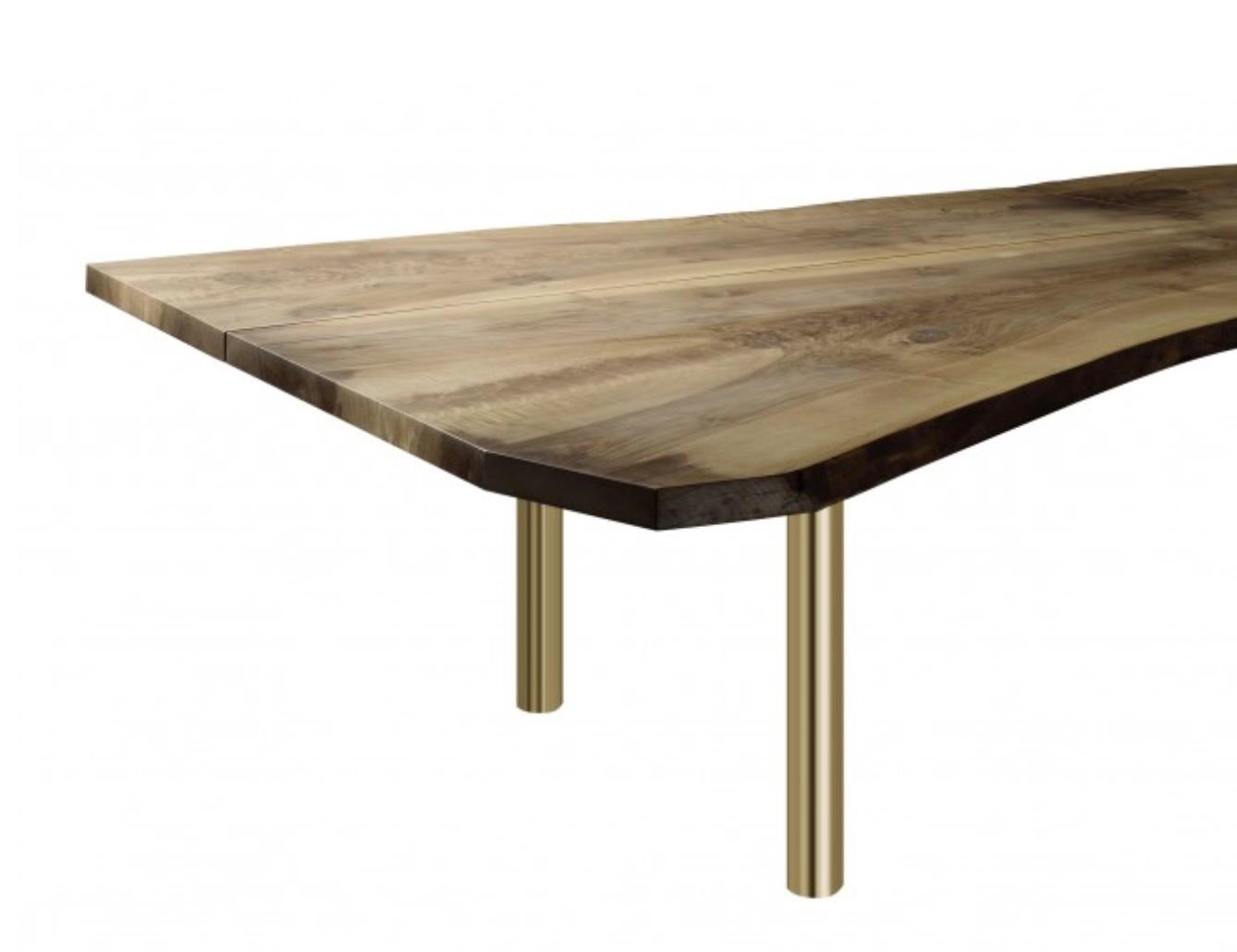 Mid-Century Modern Philipp Mainzer 'Trunk' Table in Solid Walnut and Brass for E15 Selected For Sale