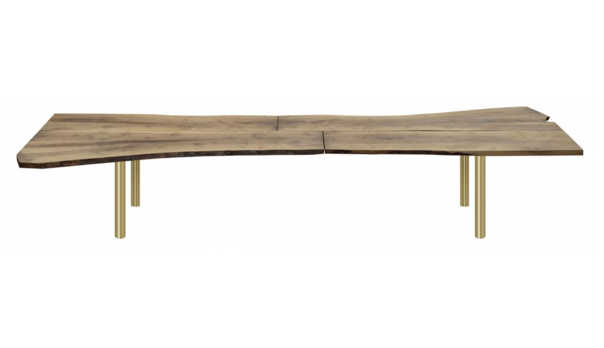 German Philipp Mainzer 'Trunk' Table in Solid Walnut and Brass for E15 Selected For Sale