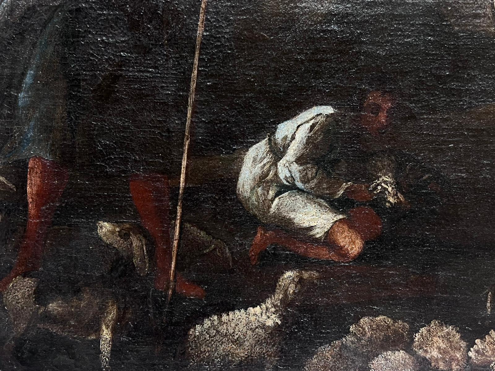 17th Century German Baroque Oil Painting Shepherds & Flocks in Landscape For Sale 2