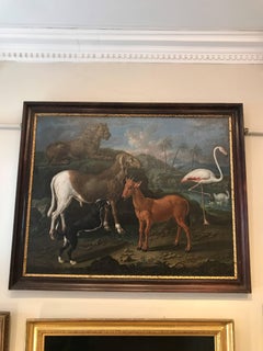 17th Century Italian Oil Painting of Animals as 'The Four Temperaments'