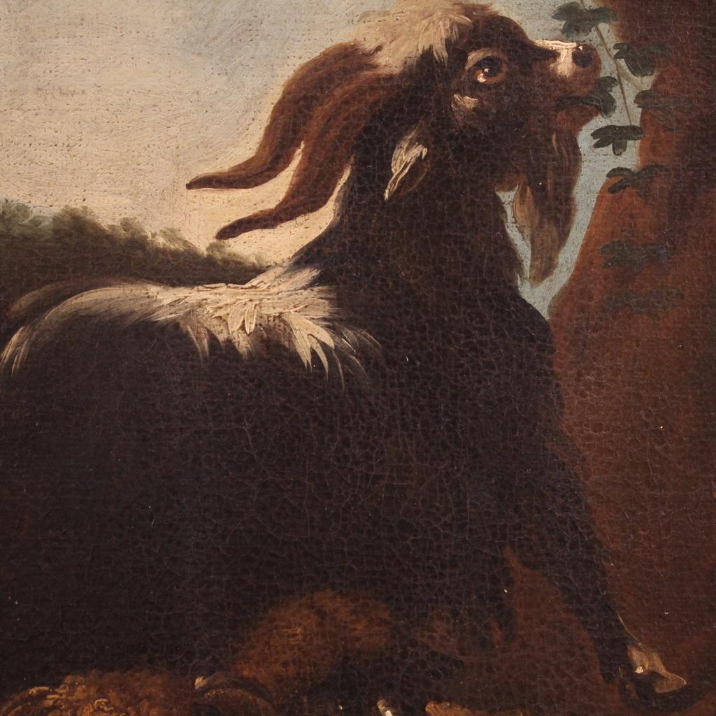 pintura al óleo sobre lienzo del siglo XVII Paisaje bucólico con animales, 1680 en venta 7