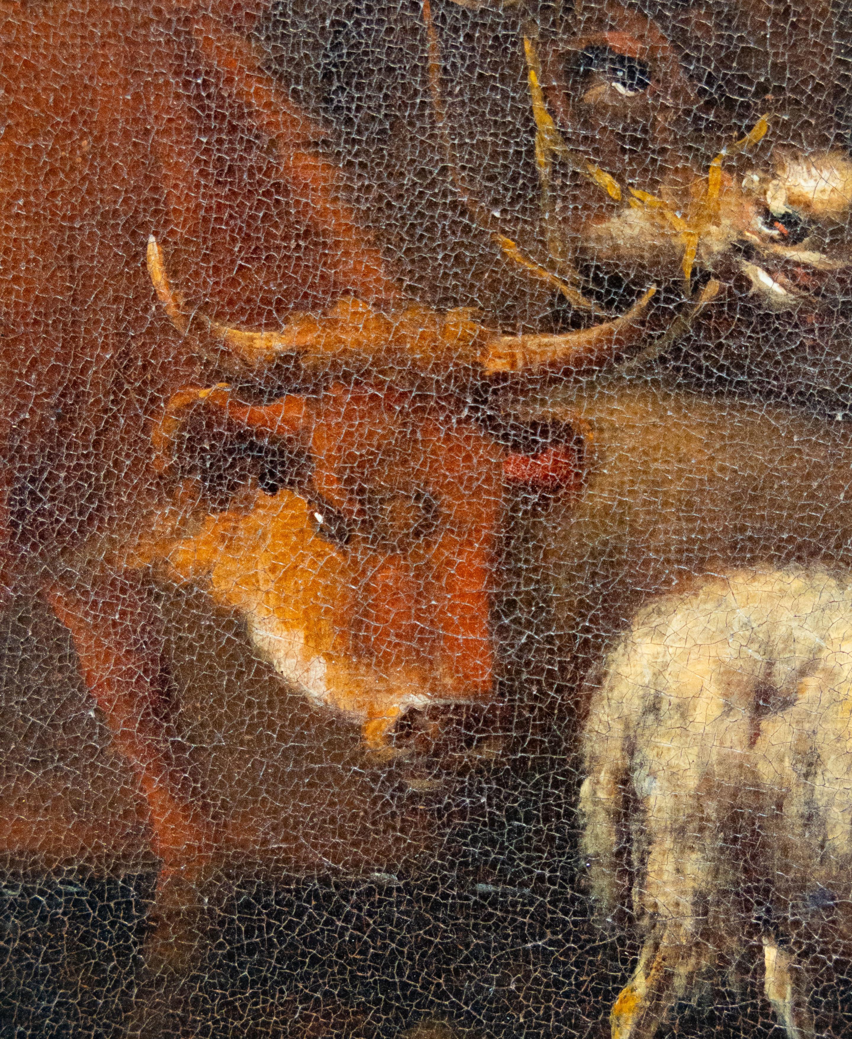 A Sheperdess surrounded by her flock, 17th century im Angebot 2