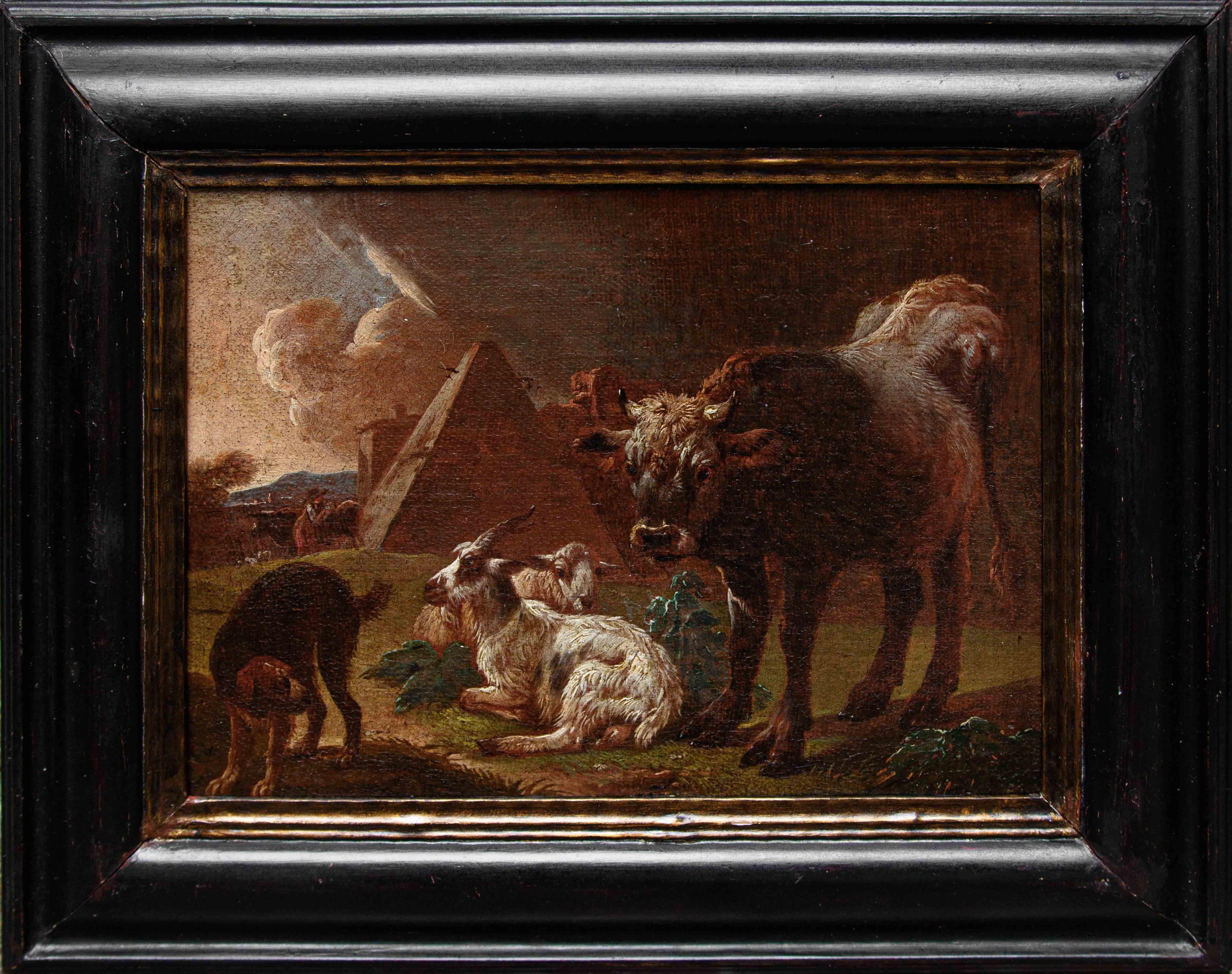 Di Philipp Peter Roos, Campagna romana con armenti - Painting di Philipp Peter Roos (Rosa di Tivoli)