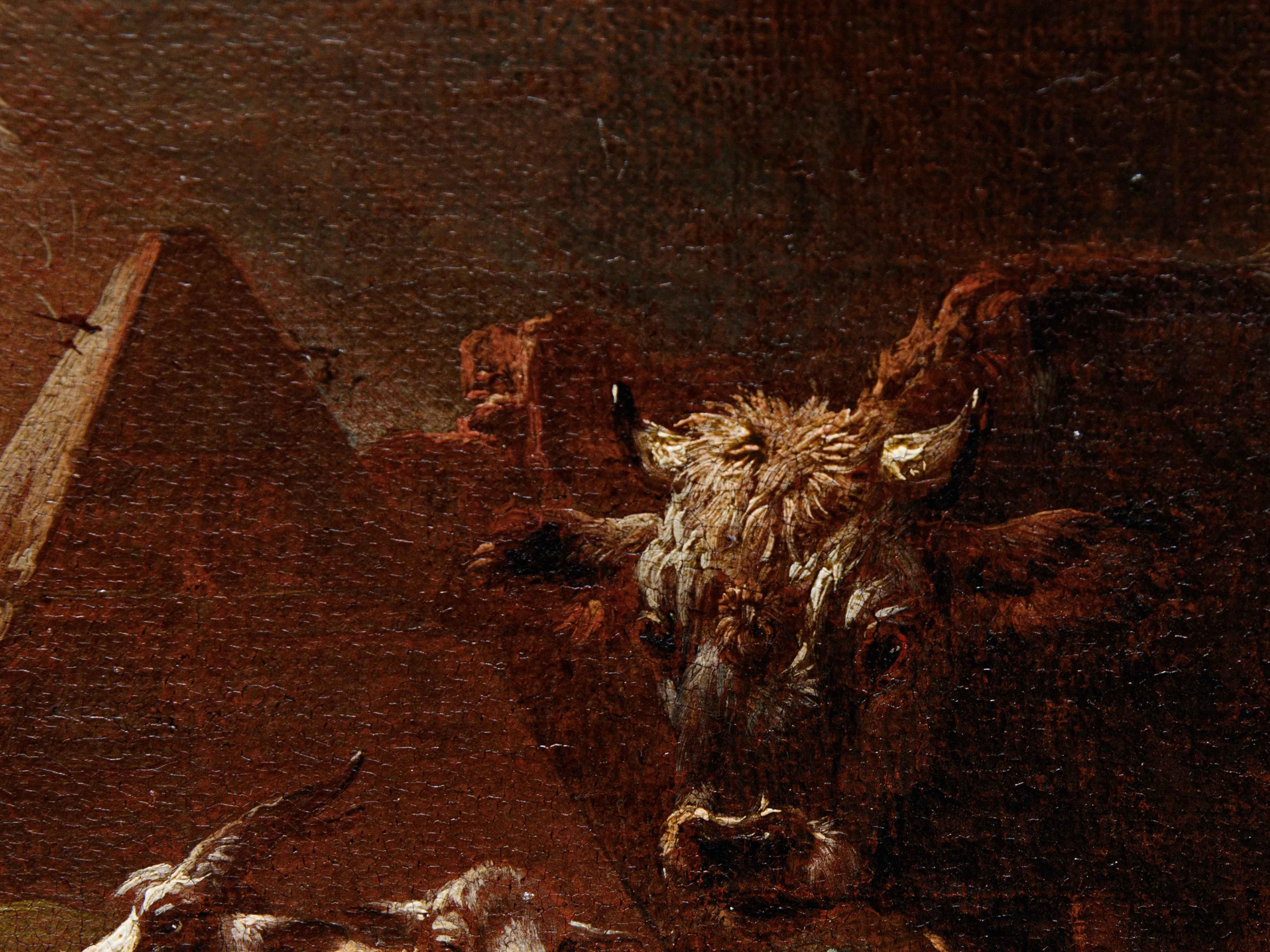 Philipp Peter Roos, detto Rosa da Tivoli (Sankt Goar, 30 agosto 1657 – Roma, 17 gennaio 1706)

Coppia di paesaggi della campagna romana con amenti

(2) Olio su tela, cm 22 x 30

Con cornice, cm 34 x 41

Figlio del pittore ritrattista e animalista