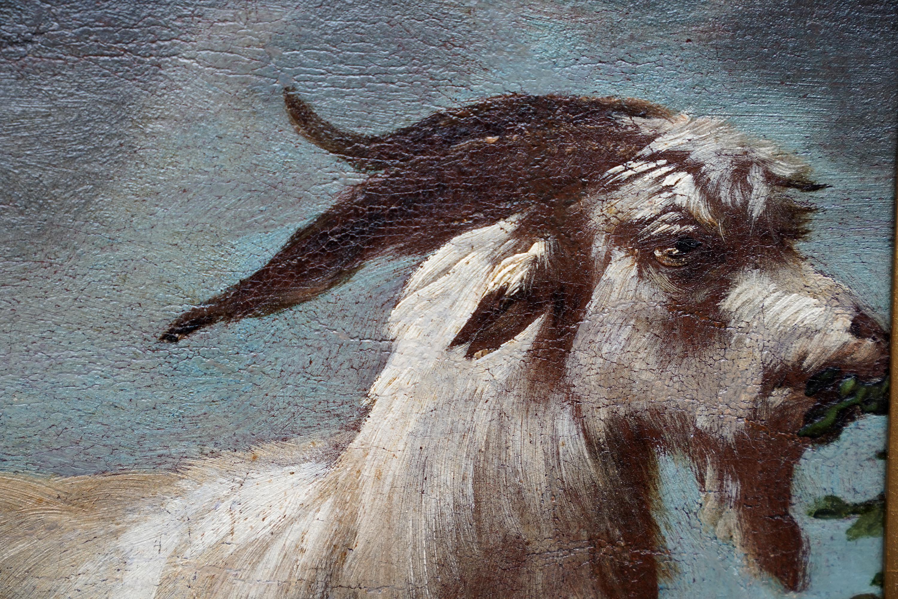 Pastoral-Szene mit Hirten und Tieren – Ölgemälde eines alten Meisters, um 1700 im Angebot 4