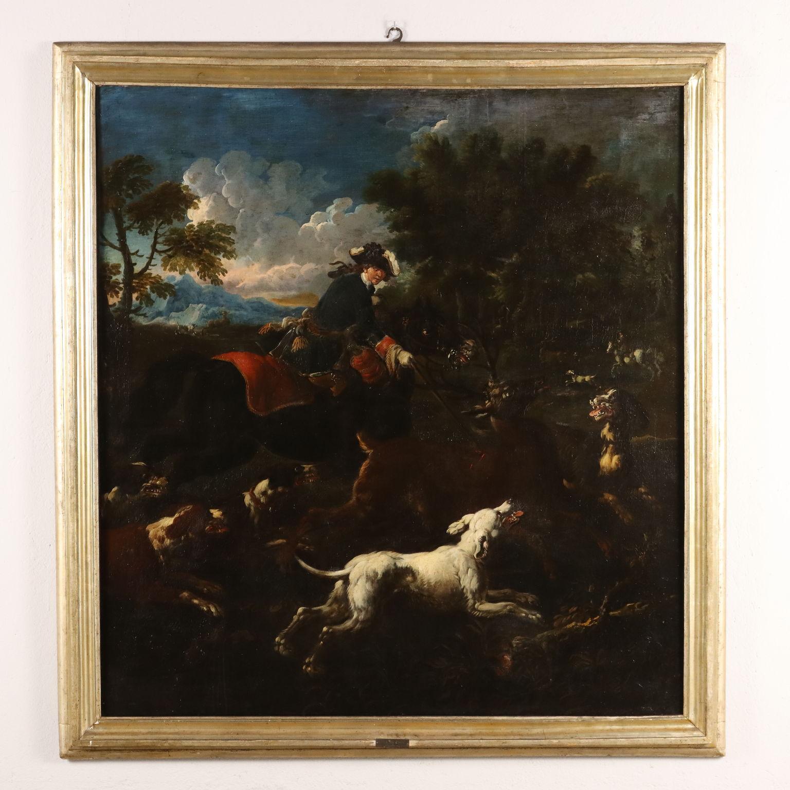 Hunting Scene, 18th century - Other Art Style Painting by Philipp Peter Roos (Rosa di Tivoli)
