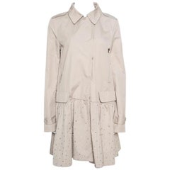 Philipp Plein Beige Embellished Dress Coat M