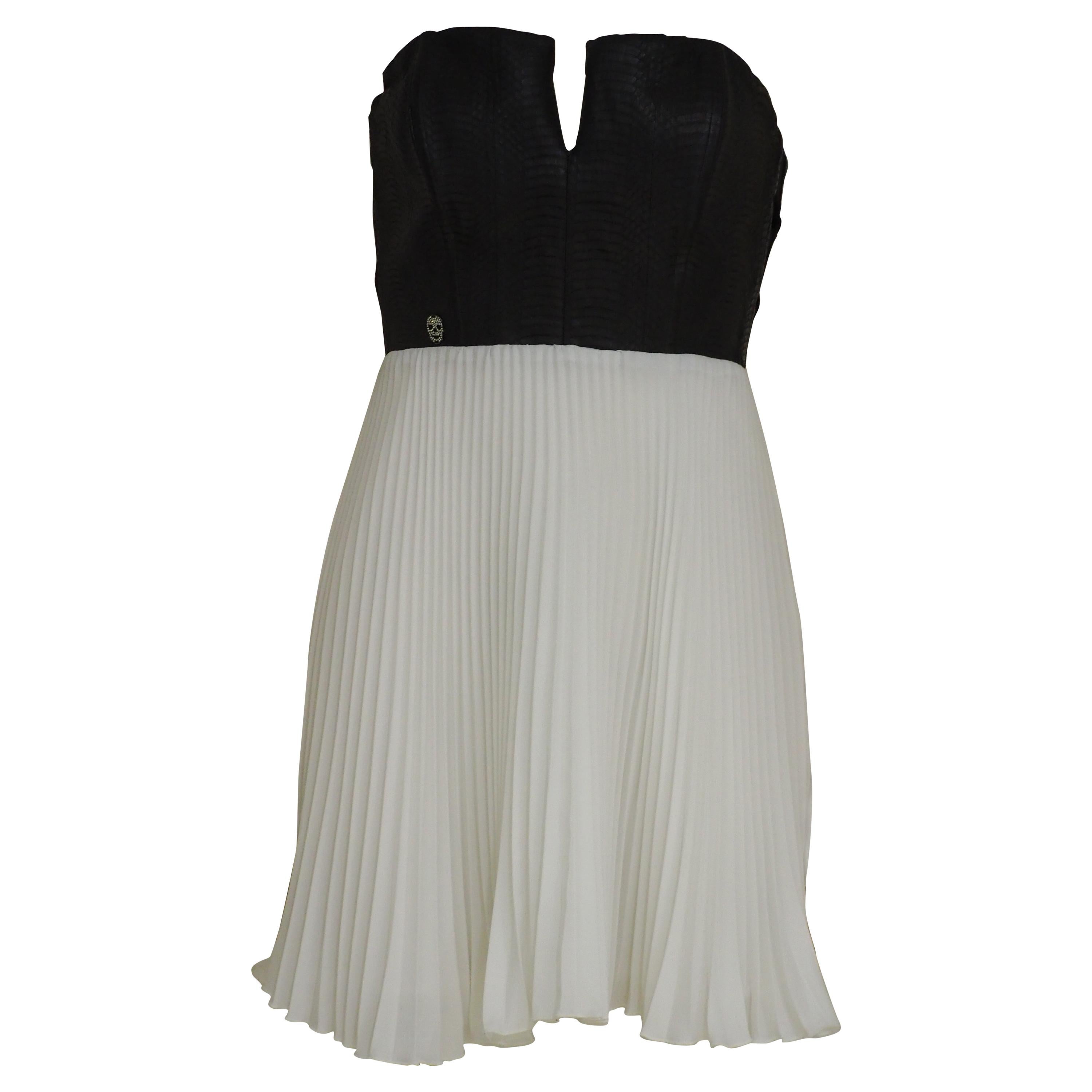 Philipp Plein black and white dress For Sale