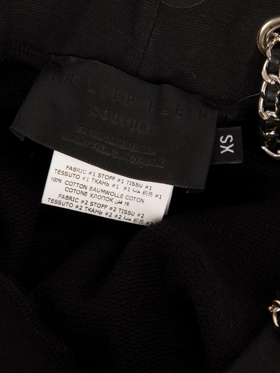 Pantalon de jogging noir avec détails en chaîne Philipp Plein Taille XS Excellent état - En vente à London, GB