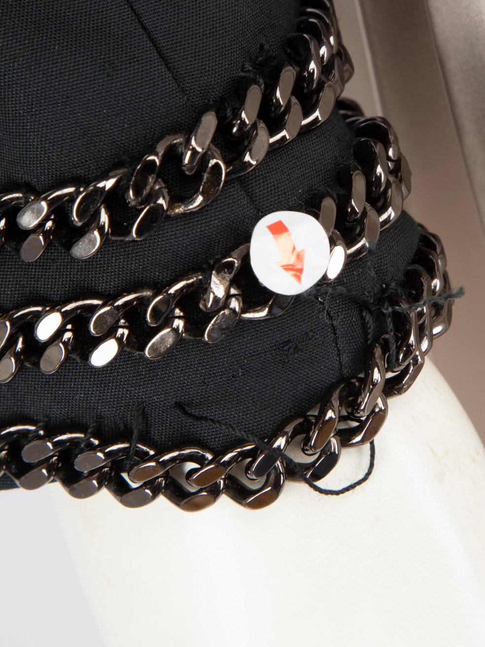 Philipp Plein Black Chain Trim Cropped Blazer Size M For Sale 1