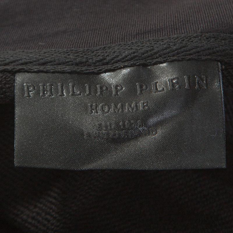 Philipp Plein Black Cotton Biker Detail Hooded Jacket 4XL 1