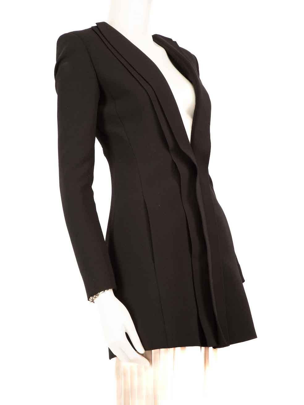 CONDITION is Very good. Minimal wear to jacket is evident. Minimal discolouration to the lower front placket, rear hemline and internal front hemline on this used Philipp Plein designer resale item.
 
 
 
 Details
 
 
 Black
 
 Polyester
 
 Blazer

