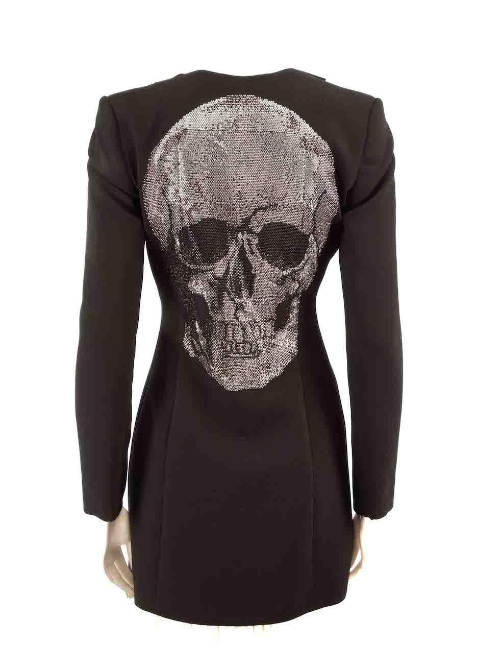 Philipp Plein Black Embellished Skull Blazer Size S In Excellent Condition In London, GB